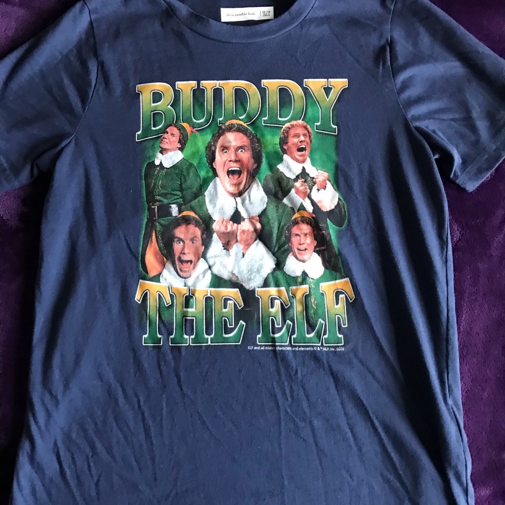 Kids Navy 'Buddy The Elf' Graphic Tee